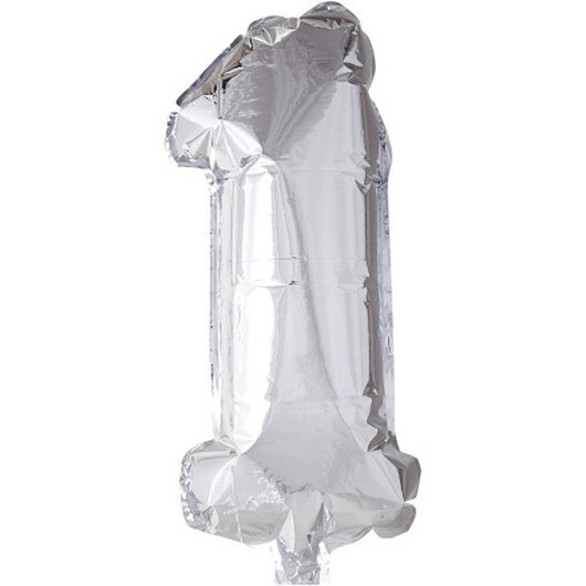 Folieballong, 1, H: 41 cm, silver, 1 st.
