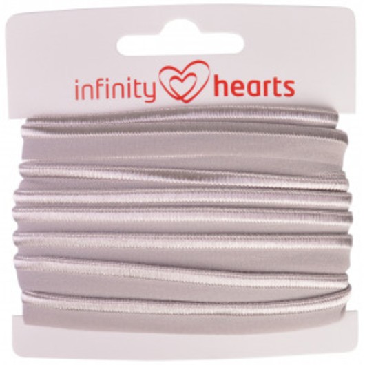 Infinity Hearts Passpoalband Stretch 10mm 012 Grå - 5m