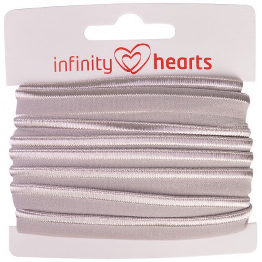 Infinity Hearts Passpoalband Stretch 10mm 012 Grå - 5m