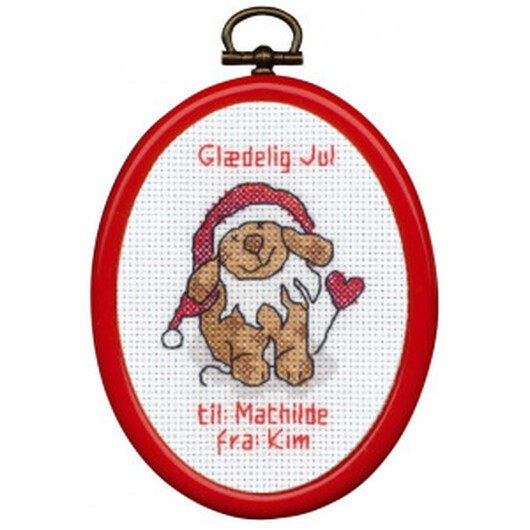 Â Permin Broderikit Nisse-hund med Ram 7x9cm