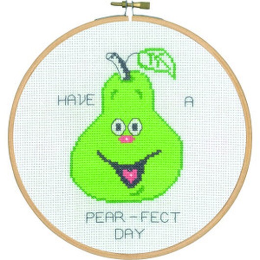 Permin Broderikit Have a Pear-fect Day Ø18