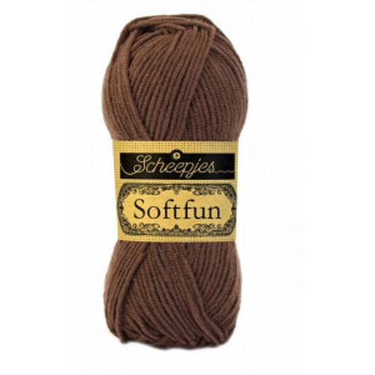 Scheepjes Softfun Garn Unicolor 2491 Brun