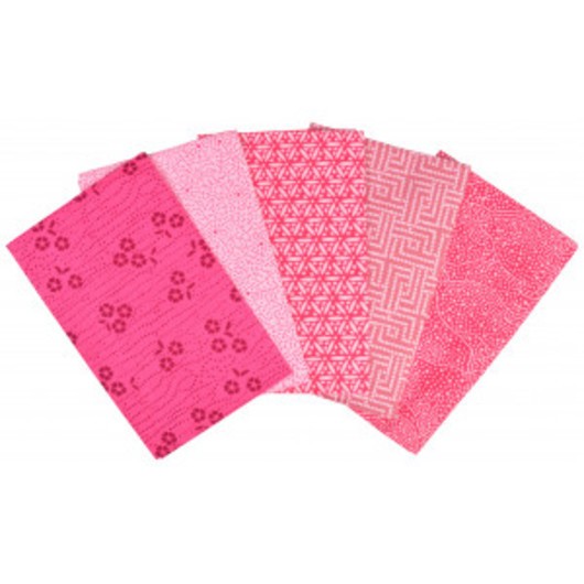 Tissu de Marie Fat Quarter Pink 50x57cm - 5 st.