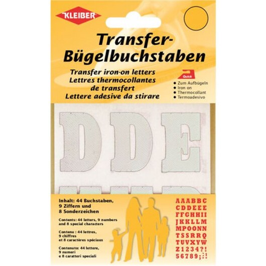 Kleiber Strykmärke Bokstäver & siffror Vit 3,5cm