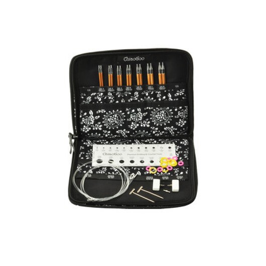 ChiaoGoo Spin Small Utbytbara Ändstickor Set Bambu 60-80-100 cm 2,75-5 mm 7 storlekar