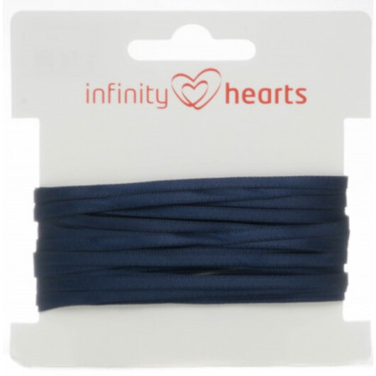 Infinity Hearts Satinband Dubbelsidigt 3mm 370 Marin - 5m