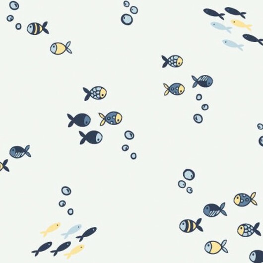 Bomullspoplin Fisk 150cm 002 - 50 cm