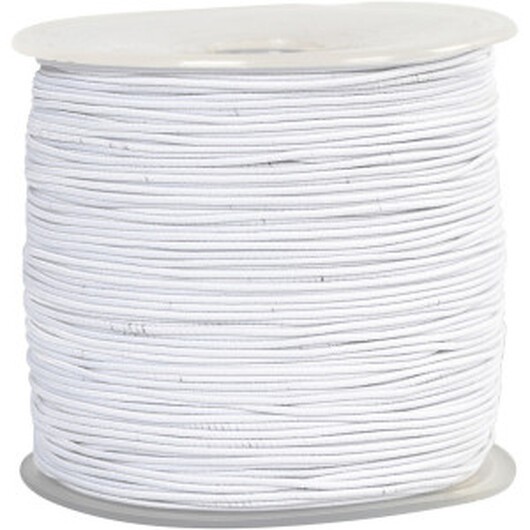 Elastisk smyckestråd, tjocklek 1 mm, vit, 250 m/ 1 rl.