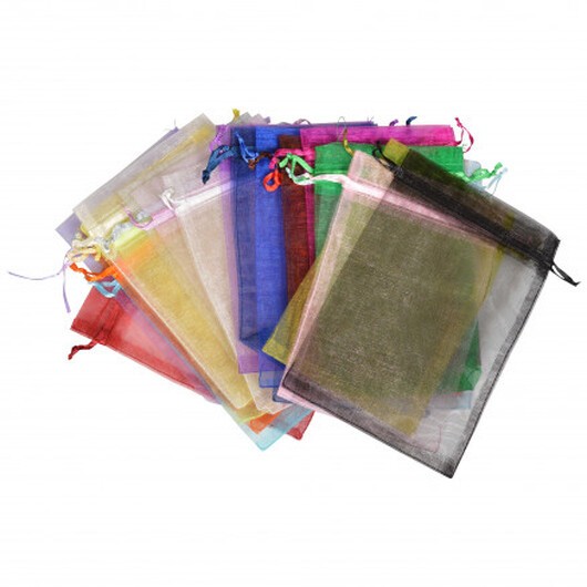 Infinity Hearts Organza Påsar 22 Ass. Färger 15x10cm - 22 st.