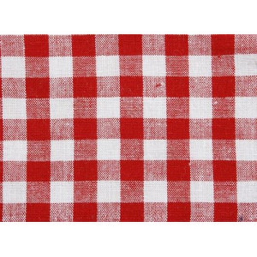 Köksrutor 10x10mm Bomullstyg 592 Röd 140cm - 50cm