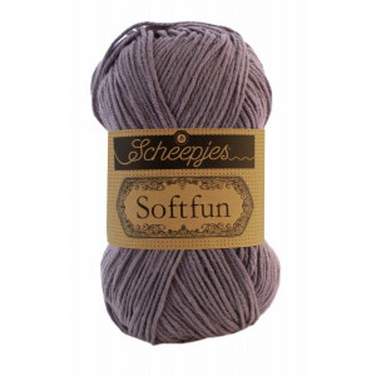 Scheepjes Softfun Garn Unicolor 2619 Grålila