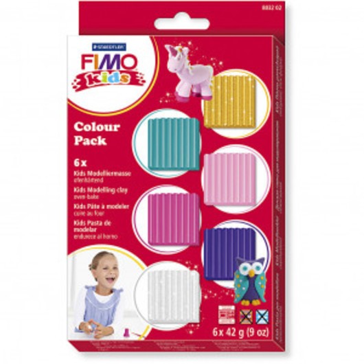 FIMOÂ® Kids Clay, 6x42 g, kompletterande färger