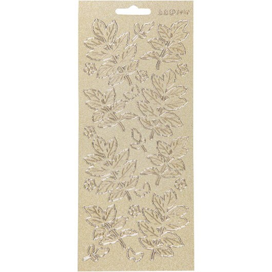 Stickers, blad, ark 10x23 cm, guld, 1 ark