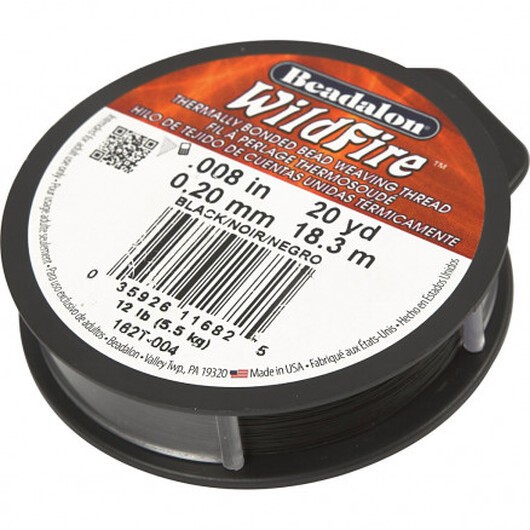 Smyckestråd, tjocklek 0,2 mm, 18,3 m, svart