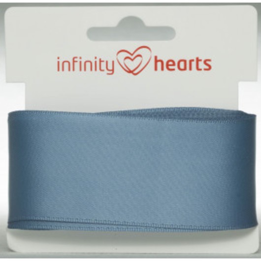 Infinity Hearts Satinband Dubbelsidigt 38mm 338 Blå - 5m