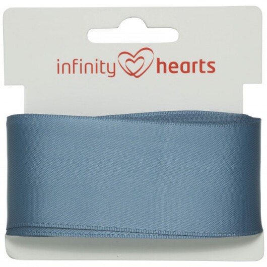 Infinity Hearts Satinband Dubbelsidigt 38mm 338 Blå - 5m