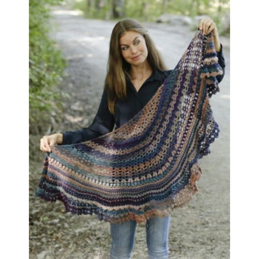 Alberta Autumn by DROPS Design - Sjal virkmönster 148x59 cm