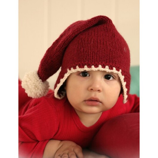 Santa Baby by DROPS Design - Baby Tomtemössa Stick-mönster strl. 1/3 mån - 3/4 år