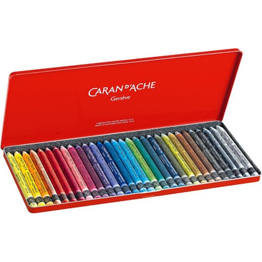 CARAN D'ACHE Neocolor II akvarellkritor, L: 10 cm, tjocklek 8,5 mm, mixade färger, 30 st./ 1 förp.