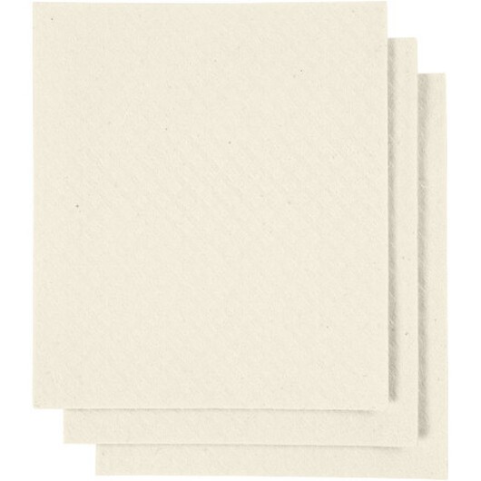 Kökshandduk, storlek 17x19,5 cm, benvit, 3 st / 1 frp.