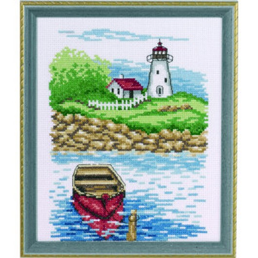 Permin Broderikit Fyr & jolle 17x21cm