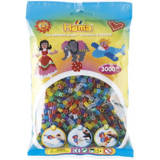 Hama Midi Pärlor 201-53 Transparent Mix 53 - 3000 st.