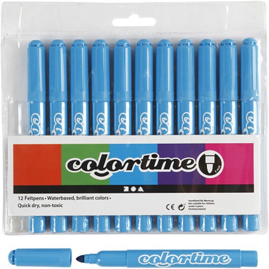 Colortime-pennor, spets 5 mm, ljusblå, 12 st./ 1 förp.