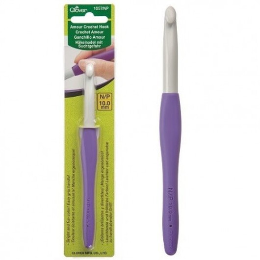 Clover Amour Virknål 10,0 mm US N/15 Neon Lila