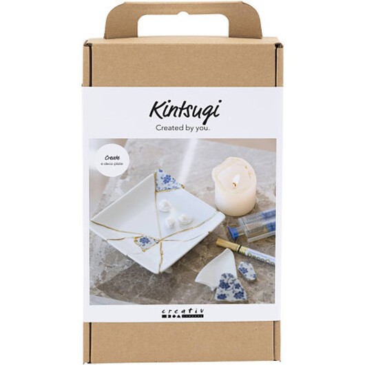 DIY Kit Kintsugi, Fat, blå, guld, vit, 1 förp.