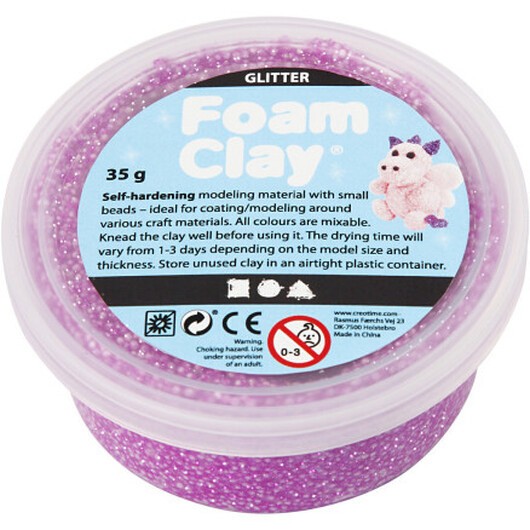 Foam ClayÂ® , glitter, lila, 35 g/ 1 burk