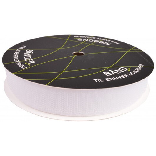 Balsløw Kardborreband Hane/Hook 20mm 01 Vit - 5m