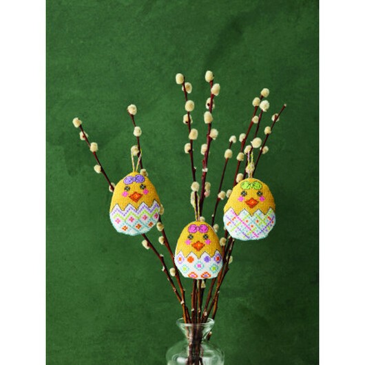 Permin Broderikit Dekorativa Ägg 3pk 6x7cm