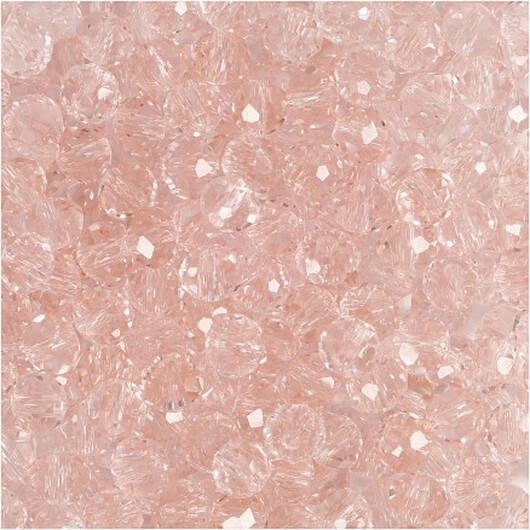 Fasettslipade pärlor, storlek 3x4 mm, hålstorlek 0,8 mm, Rosa, 100 st / 1 frp.