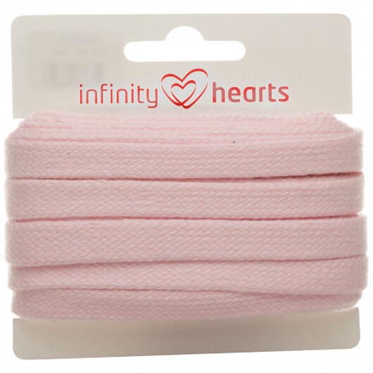 Infinity Hearts Anoraksnöre Bomull platt 10mm 500 Rosa - 5m