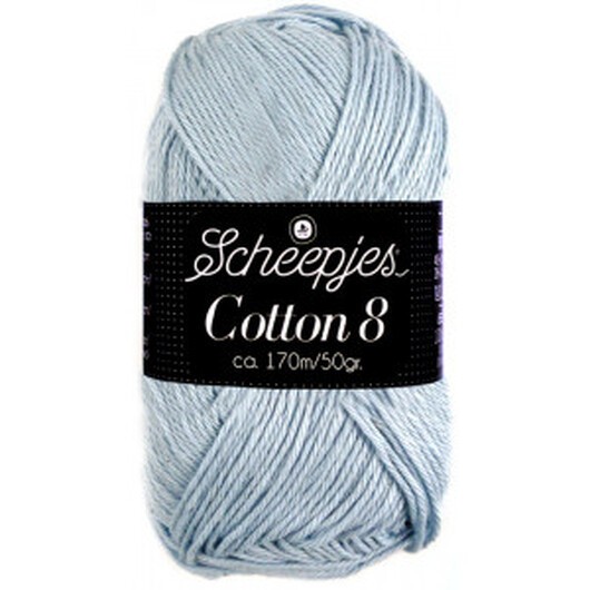 Scheepjes Cotton 8 Garn Unicolor 652 Ljus Jeansblå