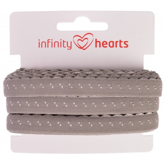 Infinity Hearts Vikresår Spets 22/11mm 017 Grå - 5m