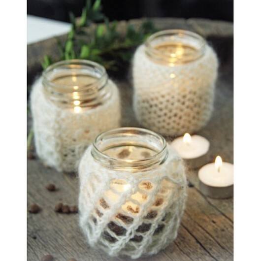 Holiday Night by DROPS Design - Ãverdrag till Ljuslykta Stickbeskrivning 22 cm