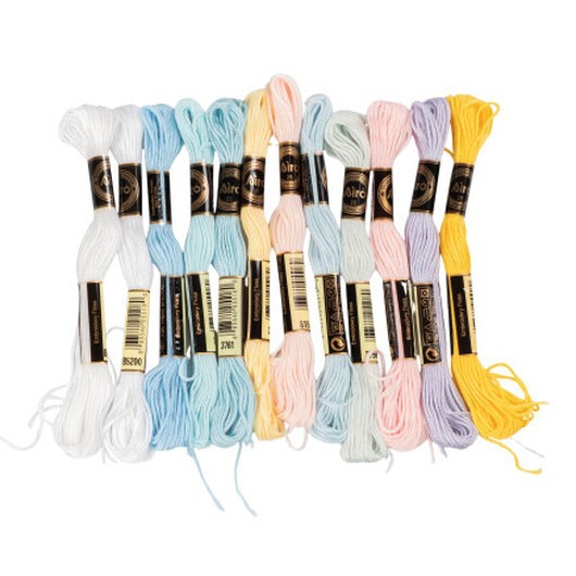 Infinity Hearts Broderigarn pastell, 12 färger