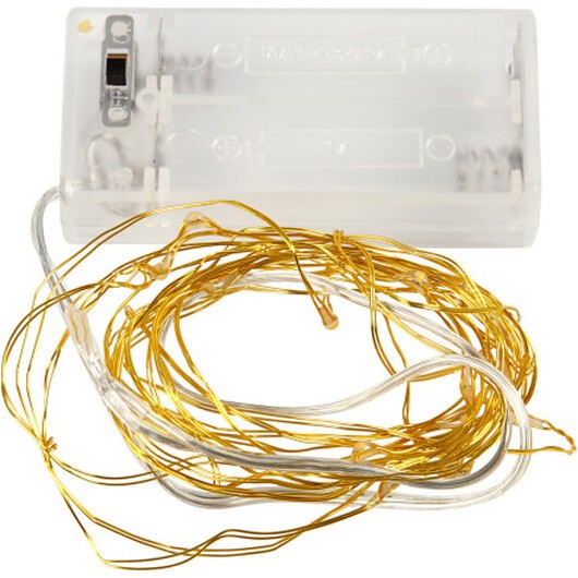 LED-ljuskedja, L: 3,15 M, guld, 1 st.