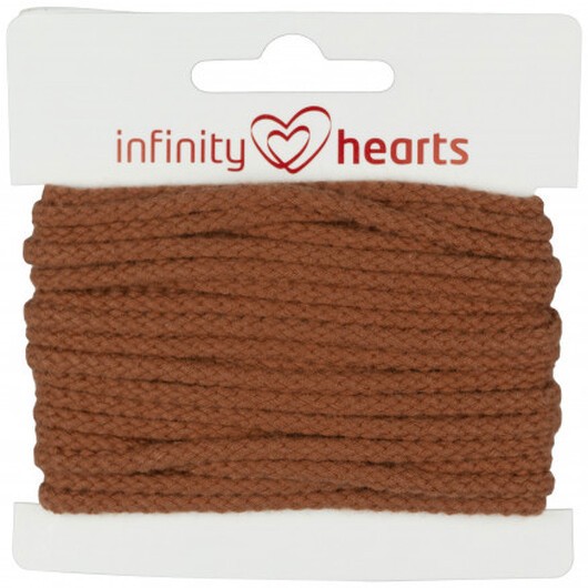 Infinity Hearts Anoraksnöre Bomull 3mm 850 Ljus Brun - 5m