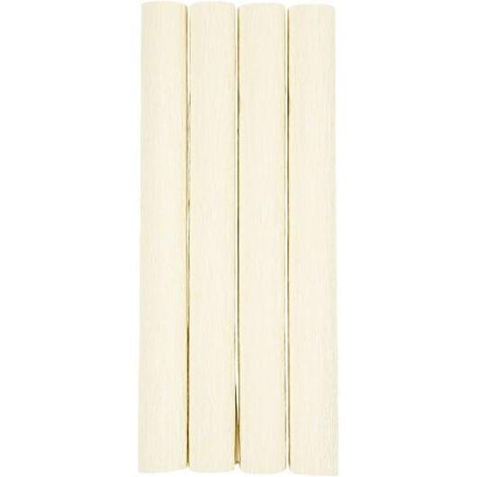 Kräppapper, ark 25x60 cm, Stretchbarhet: 180%, 105 g, off white, 4 ark/ 1 förp.