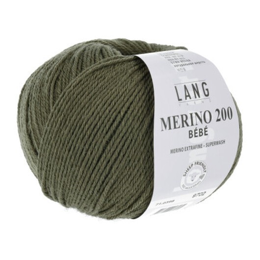 Lang Yarns Merino 200 Bebe Garn 398 Oliv