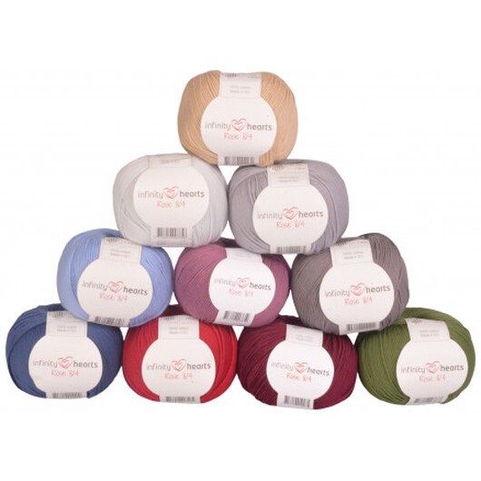 Infinity Hearts Rose 8/4 Garnpaket 08 Dova färger - 10 st