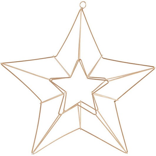 Metallornament, stjärna, stl. 34x30 cm, mässing, 1 st.