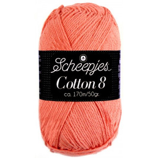 Scheepjes Cotton 8 Garn Unicolor 650 Mörk Persika