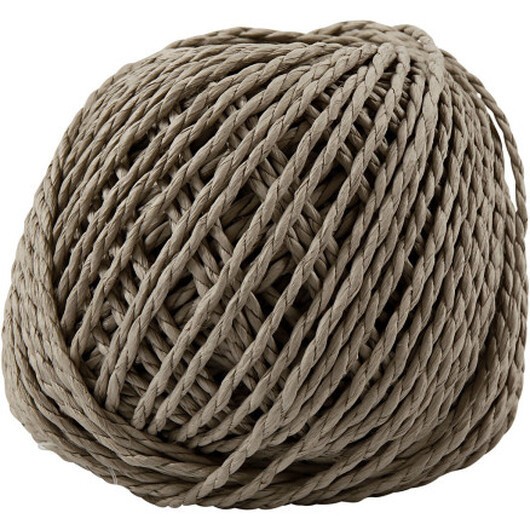 Paperyarn, tjocklek 2,5-3 mm, ljusbrun, 150 g, 40 m/ 1 nystan