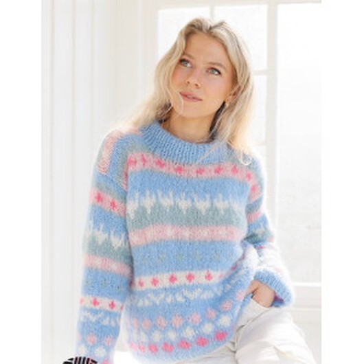 Mixed Berries Sweater by DROPS Design - Tröja Stickmönster str. XS - X - X-Large
