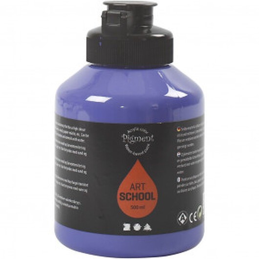 Art Akrylfärg, violettblå, halvblank, halvtransparent, 500 ml/ 1 flask