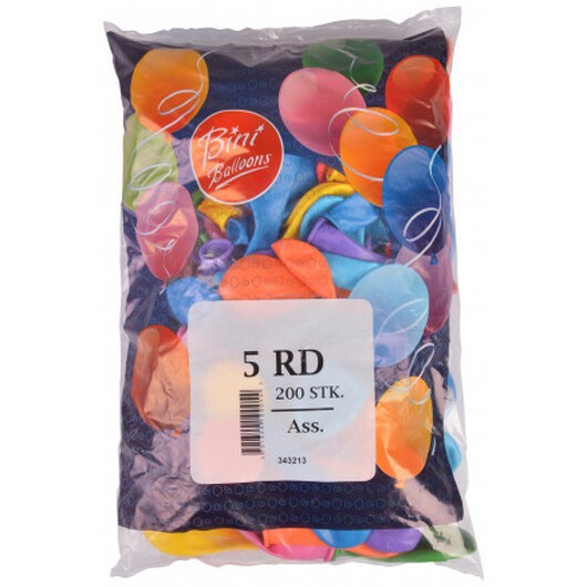 Bini Balloons Ballonger Ass. färger Ø16cm - 200 st.