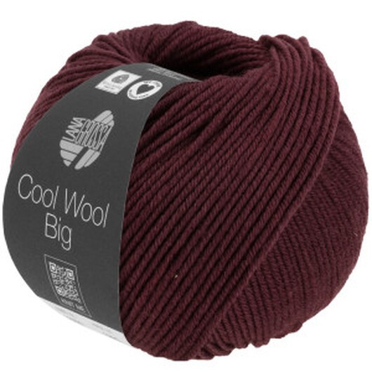 Lana Grossa Cool Wool Big Garn 1606 Svart/Röd Melange